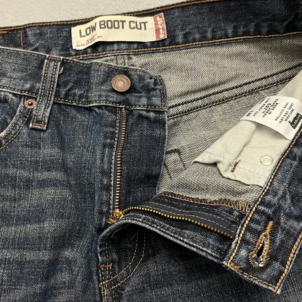 VTG Levi's 527 Low Boot Cut Jeans Mens 31x30 Y2K Dark Wash Mint 30x29